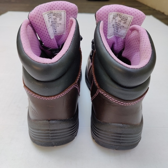 AVENGER Women's Composite Toe Waterproof Framer Boots Brown/Lilac Size US 8.5 - Picture 4 of 13